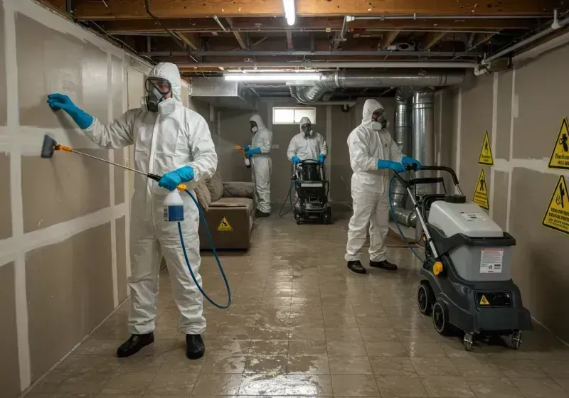 Basement Moisture Removal and Structural Drying process in Becker County, MN